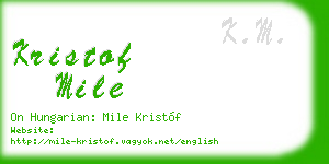 kristof mile business card